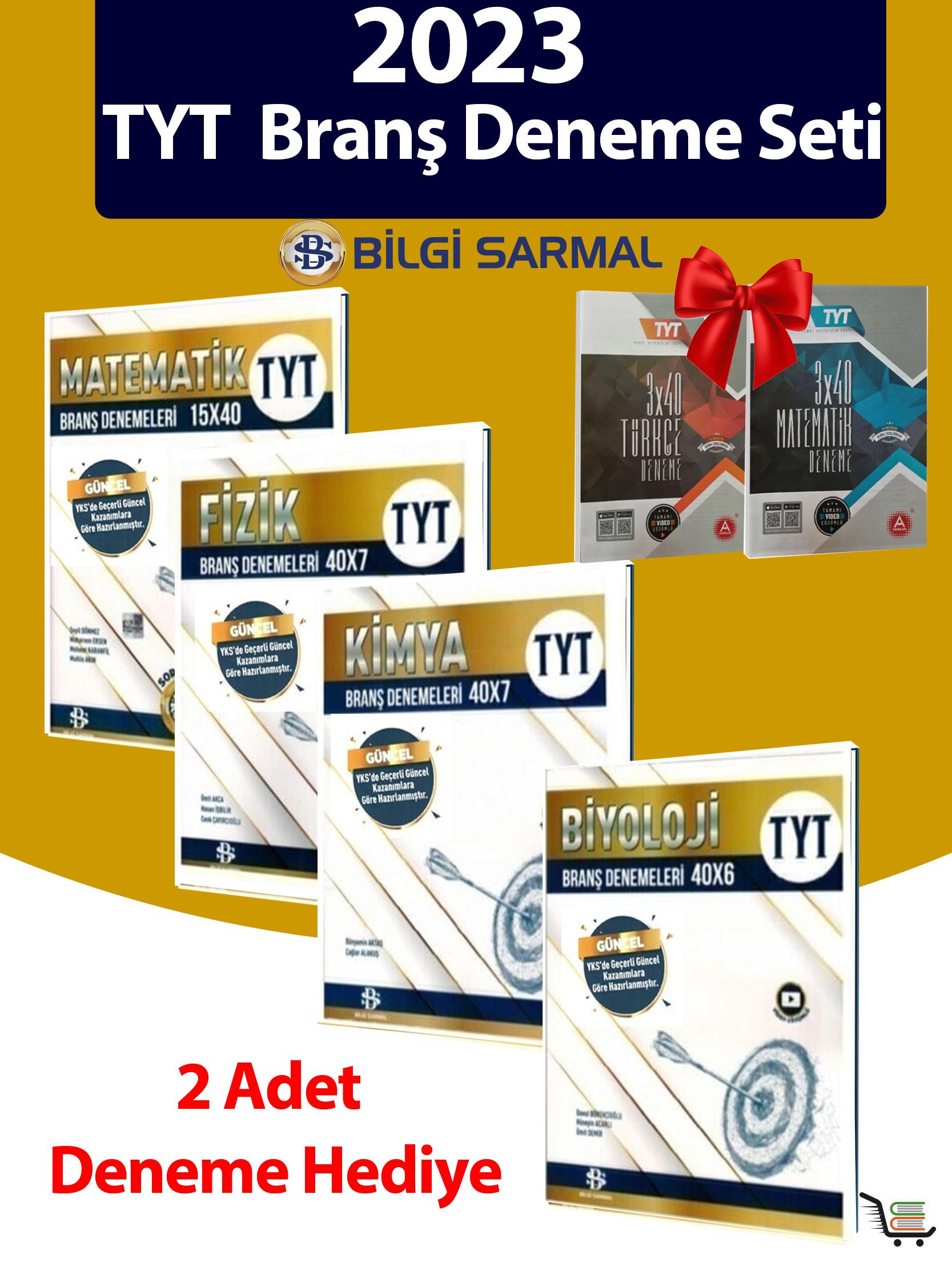 Bilgi Sarmal TYTMatematik-Fizik-Kimya-Biyoloji Branş Deneme ve Türkçe-Matematik Çıkmış Sorular Denemesi Hediye