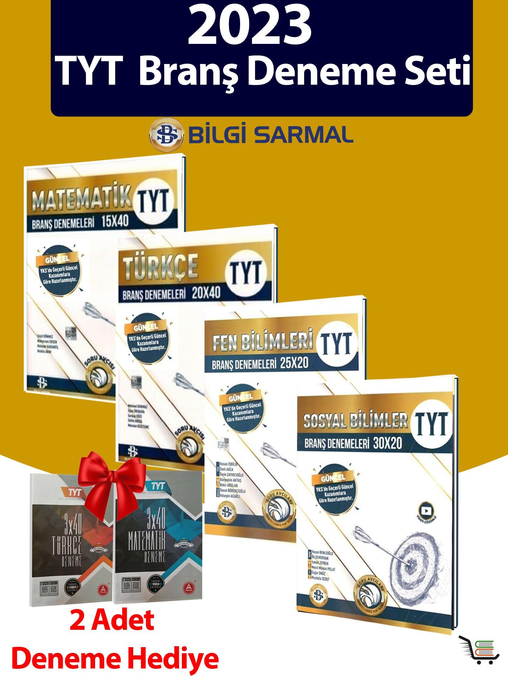 Bilgi Sarmal TYT Matematik-Türkçe-Fen-Sosyal Branş Deneme ve Türkçe-Matematik Çıkmış Sorular Denemesi Hediye