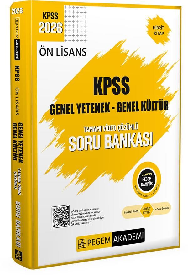 Pegem 2026 Ön Lisans Soru Bankası Genel Yetenek Genel Kültür Tamamı Video Çözümlü