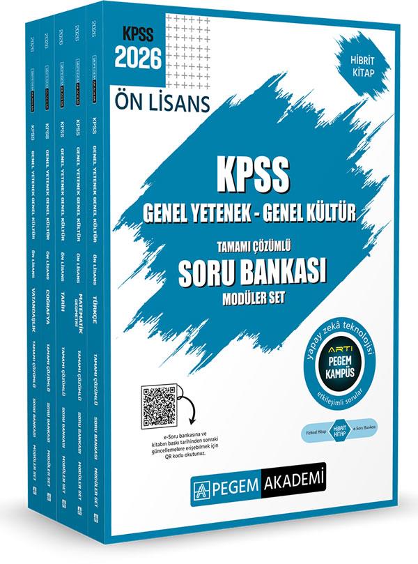 Pegem Ön Lisans Soru Bankası Modüler Set Genel Yetenek Genel Kültür Tamamı Çözümlü (5 Kitap)