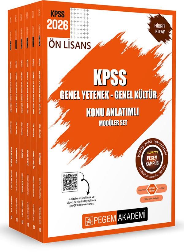 Pegem 2026 Ön Lisans Konu Anlatımlı Modüler Set Genel Yetenek Genel Kültür (6 Kitap)